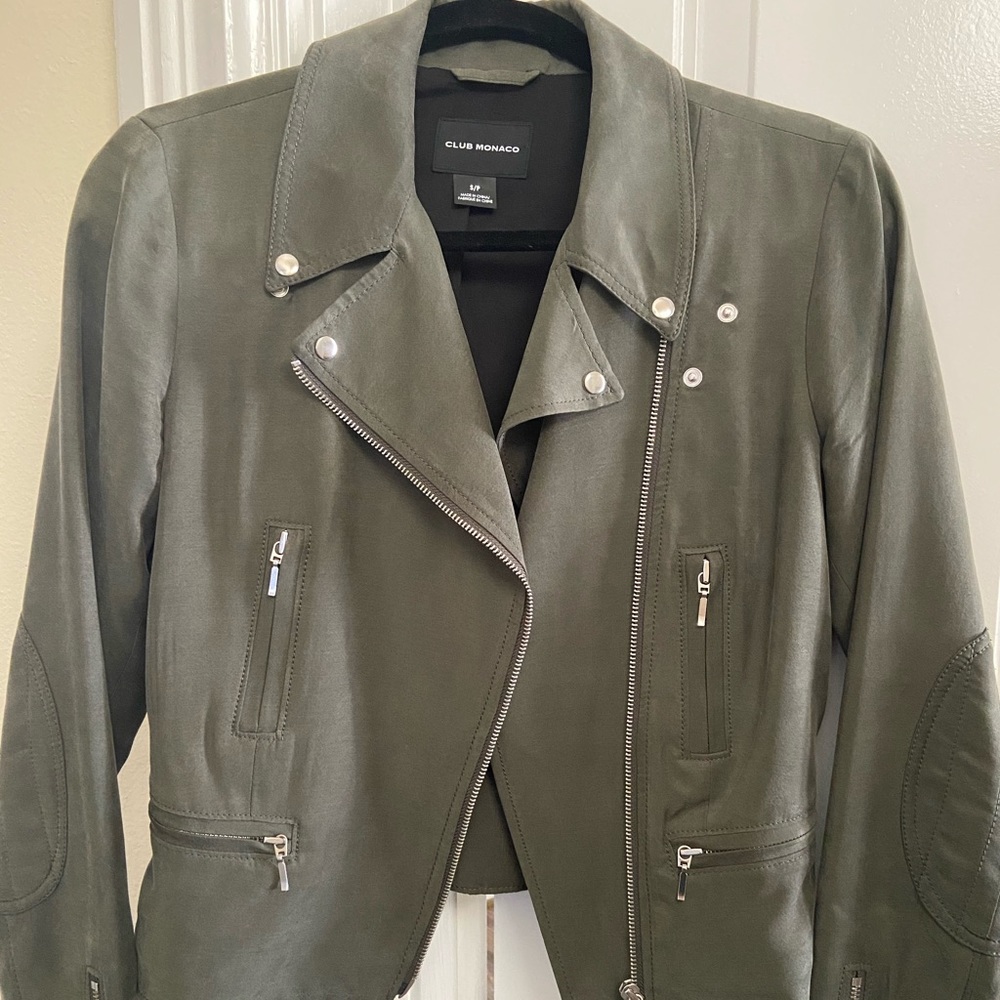 Club Monaco lightweight drapey moto jacket
